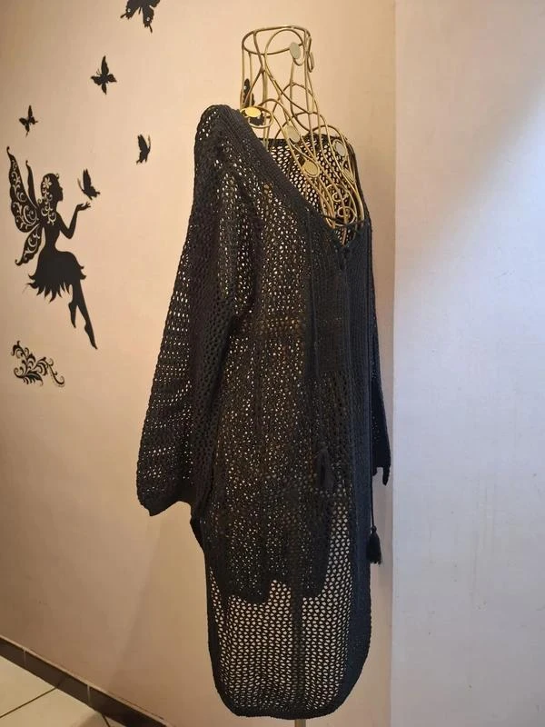 Túnica de punto calado negra – photo 3